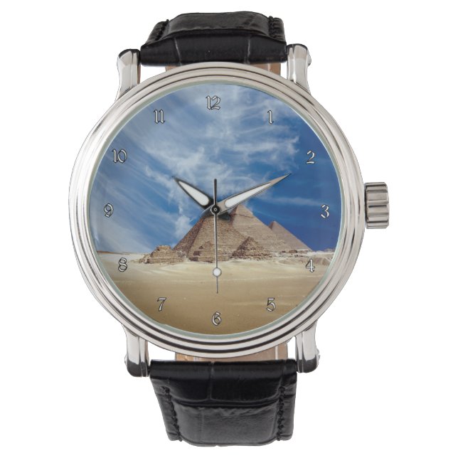 Montre Belles pyramides égyptiennes par jour ensoleillé (devant)