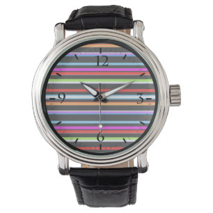 Montre Belles rayures colorées