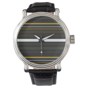 Montre Belles rayures jaunes noirs
