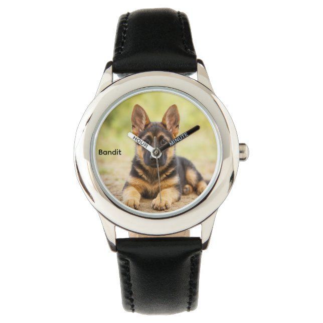 Montre Berger allemand de l'enfant personnalisé mignon (devant)