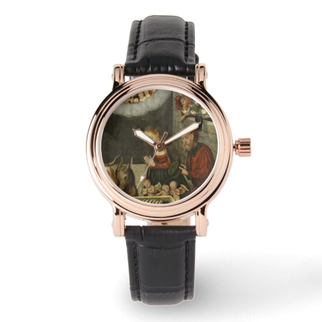 Montre Bergers adorant le bébé Jésus par Cranach (Recto)