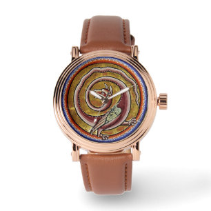 MONTRE BESTIAIRE MÉDIÉVAL, SNAKE DRAGON CIRCLES REGARDER