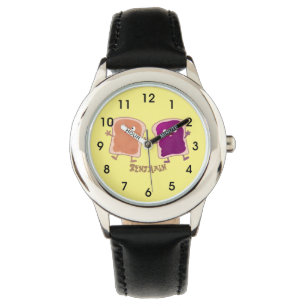 Montre Beurre d'arachide mignonne et caricature sandwich