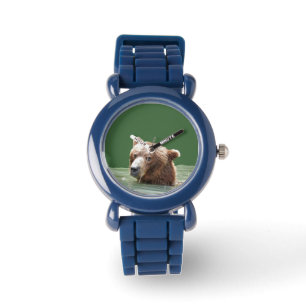 Montre Bézel ajustable pour enfant avec ours grizzli