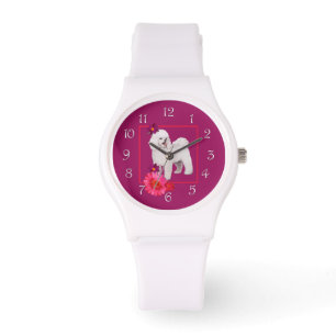 Montre Bichon Frise Floral Amusant