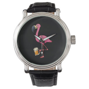 Montre Bière Flamant rose - Flamant rose rose amusant