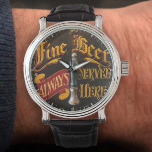 Montre Bières de pub traditionnel. Image de l'ancienne en