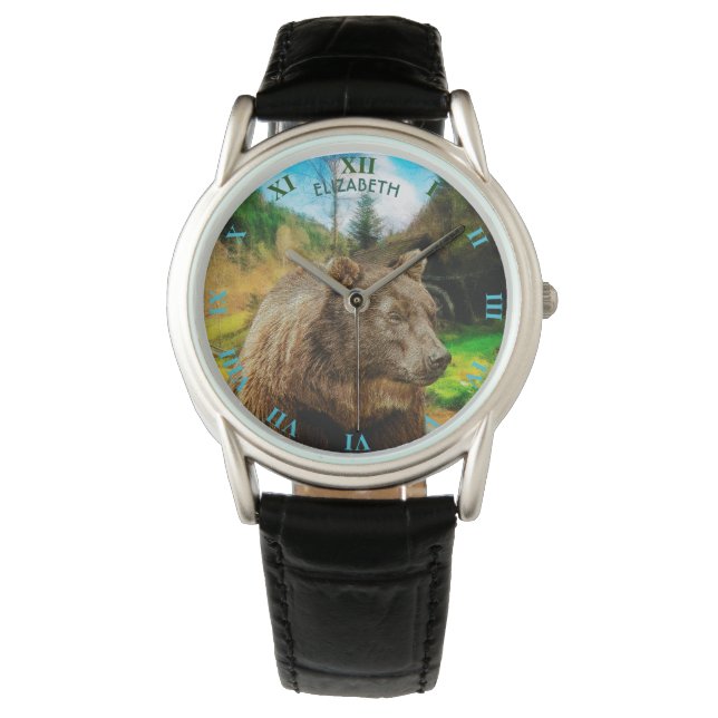 Montre Big Grizzly Bear and Beautiful Mountains Landscape (devant)