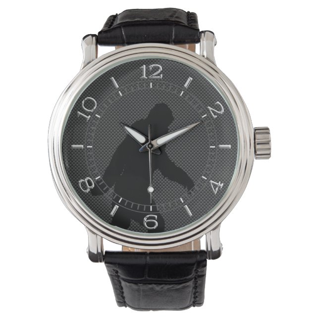 Montre Bigfoot Black Silhouette Carbon Style Dial (devant)