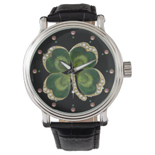Montre Bijou Shamrock Gold Saint Patrick avec perles