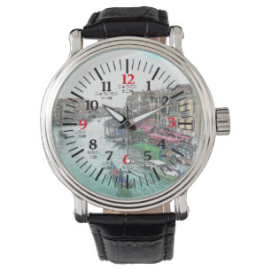 Montre Bilingue Venise Italie en anglais Japonais Numéros