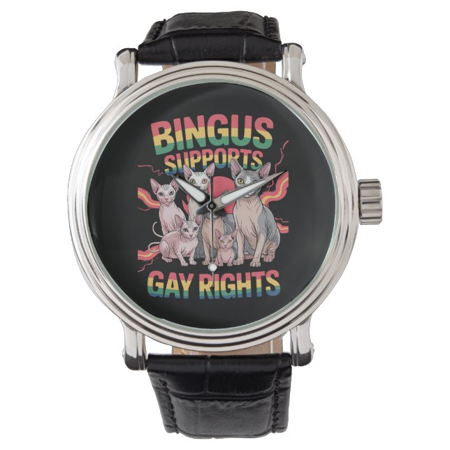 Montre Bingus soutient les droits homosexuels Sphynx Cat  (devant)