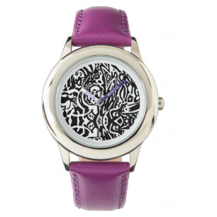 Montre "Birdcreature" B&W Abstrait