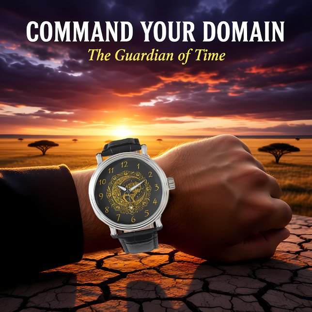 Montre Bison Buffle dans le Motif de design floral comple (Créateur téléchargé)