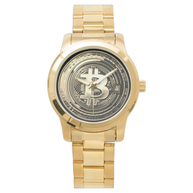 Montre Bitcoin doré (devant)