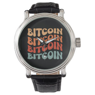 Montre Bitcoin Wavy Text Style Crypto Typographie Design