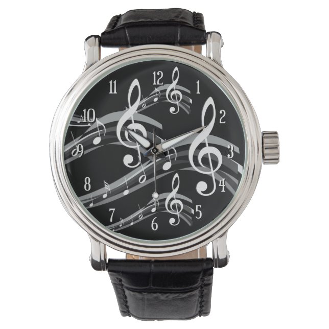 Montre Black and White Treble Clef (devant)