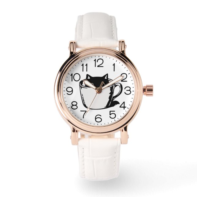 Montre Black kitten with red nose hiding in a cup (Recto)