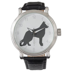 Montre Black silhouette de German Shepherd dog