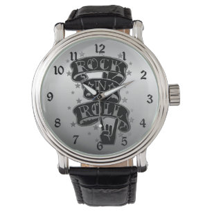 Montre Black & Silver Rock & Roll Logo Wrist Watch 2