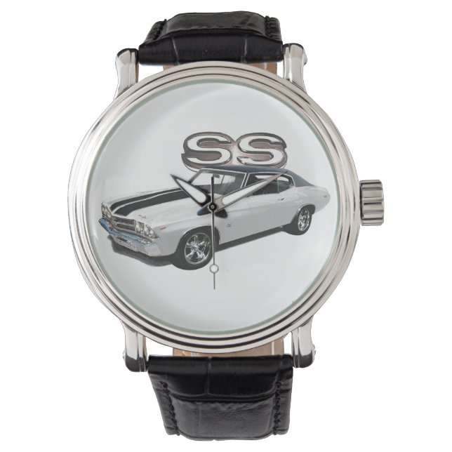 Montre Black Vintage Leather (devant)