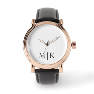 Montre Blanc et noir   Monogramme moderne