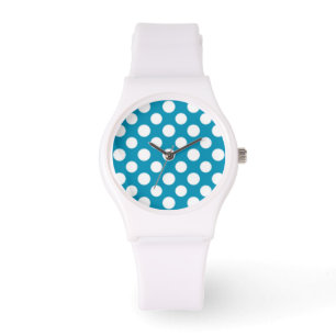 Montre Blanc sur Jumbo bleu Pois Sportive Wristwatch