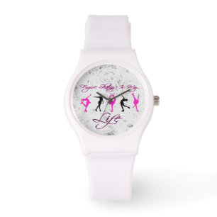 Montre blanche de sport de "patinage artistique"
