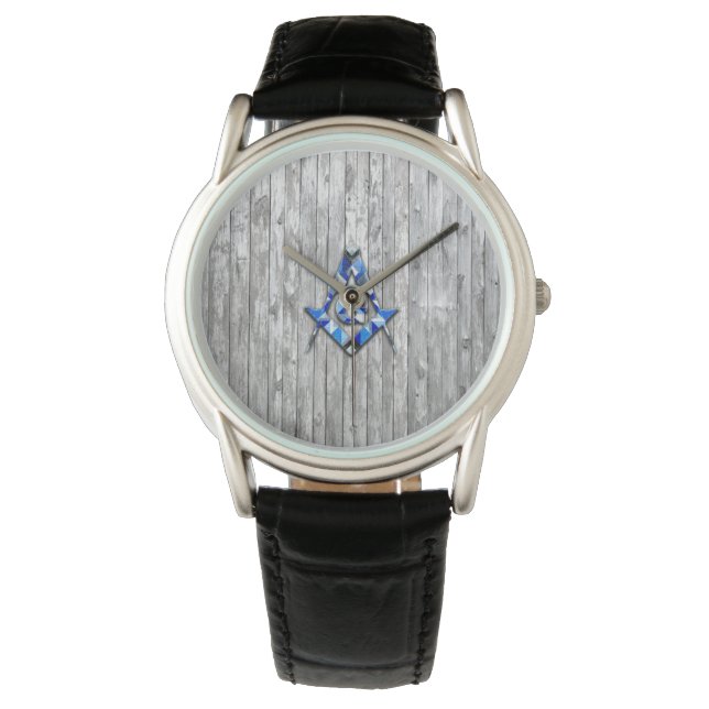 Montre Bleu Carré de courtepointe (devant)