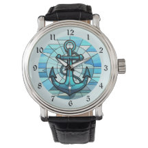 Bleu nautique Ancre verre