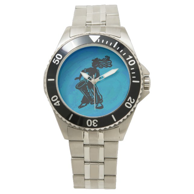 Montre Bleu tambour Boogie Nights New York (devant)