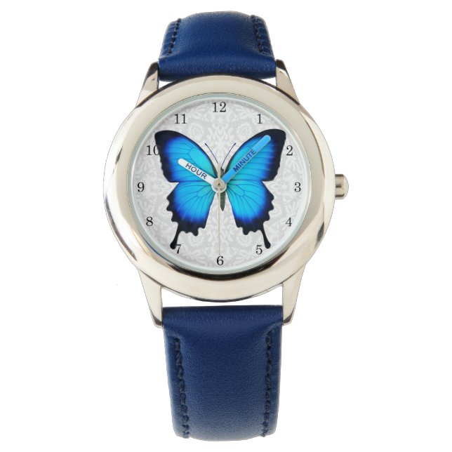 Montre Bleu Ulysse Papillon surveillance pour enfants (devant)