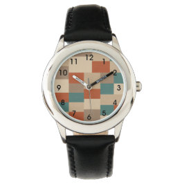 Montre Bloc géométrique Abstrait moderne en Turquoise et 