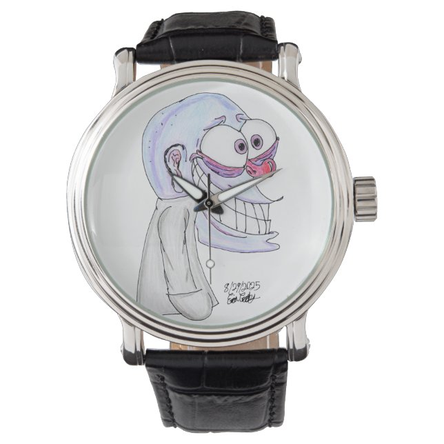 Montre blue character smiling with coat (devant)