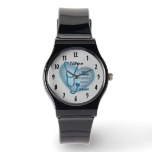 Montre Blue Heart CNA Nurse watch