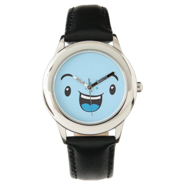 Montre Blue Smiling Kawaii Visage Watch (devant)