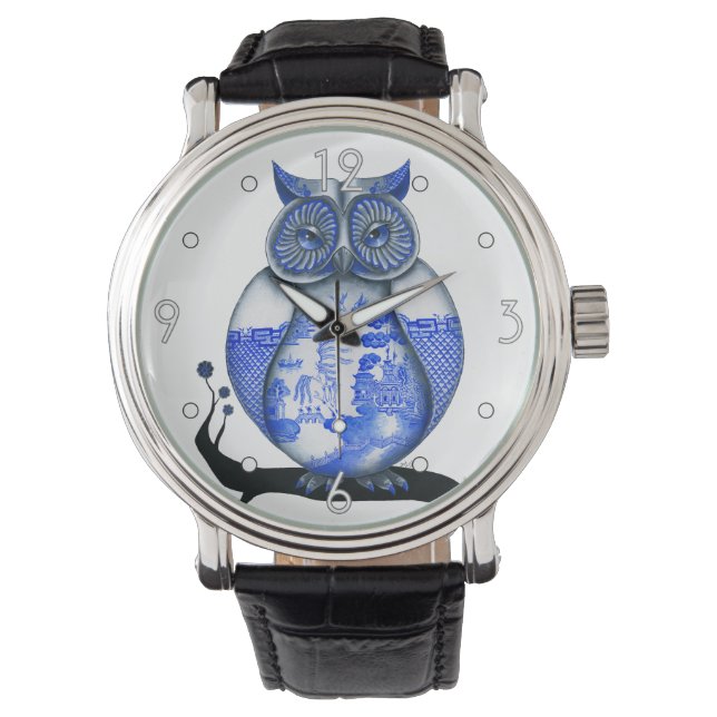 Montre 'Blue Willow Owl' (devant)