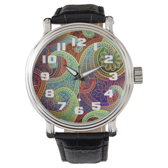 Montre Bohemian Paisley Motif intemporel (devant)