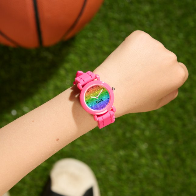Montre Boho Arc-en-ciel Parties scintillant mignonne fill (Poignet)