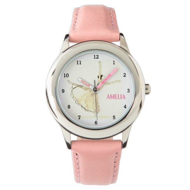 Montre Boho Ballerina Ballet Tutu Girl Exercice rose (devant)