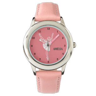 Montre Boho Ballerina Ballet Tutu Girl Practice Nom rose