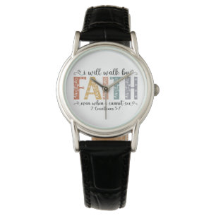 Montre Boho chrétien Marche par la foi verset biblique fl