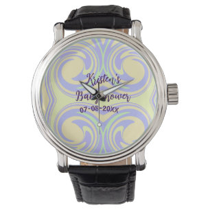 Montre Boho violet vert baby shower marbre rustique moder