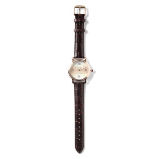 Montre Bois doré RN Rose or Brown cuir