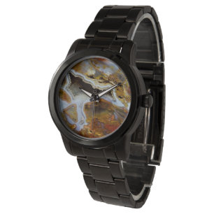Montre Bois Pétrifié Avec Cristaux
