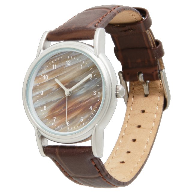Montre Bois pétrifié déchiqueté (Incliné)