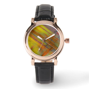 Montre Bois pétrifié jaune