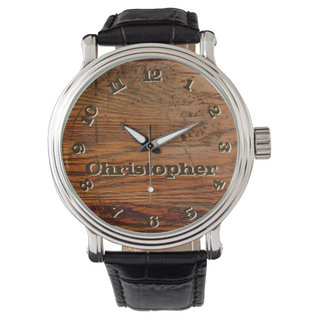 Montre Bois rustique personnalisé (devant)