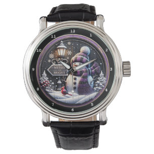 Montre Bonhomme de neige Merry Bright avec Cardinal