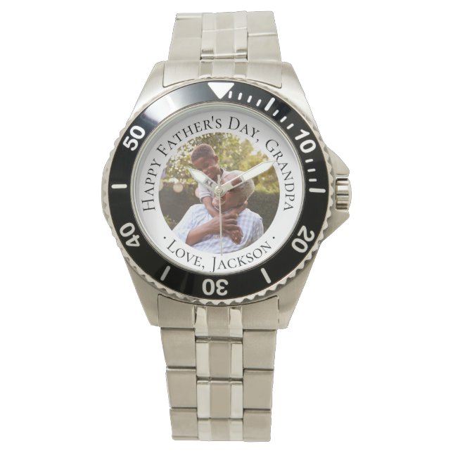 Montre Bonne Fête des pères grand-père personnalisé cadea (devant)